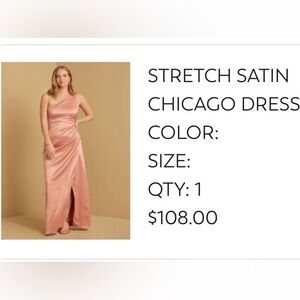 Pink Stretch Satin One-Shoulder Dress